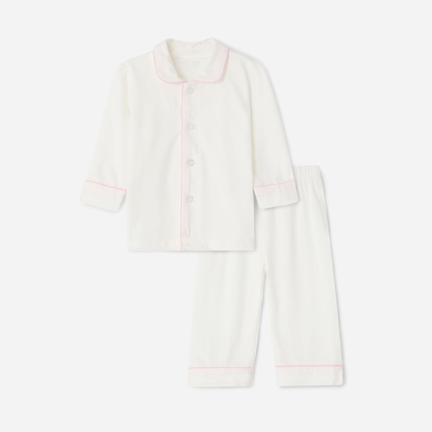 Pyjamas vit rosa kant barn BABYBASE